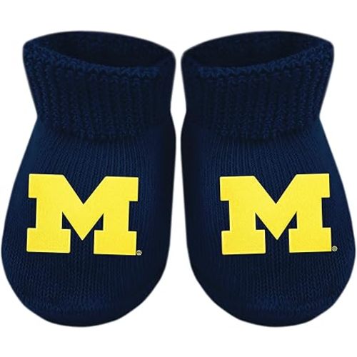 Creative Knitwear College Baby Bootie Sock - Team Logo, Multiple Colors, for Boys & Girls (Newborn - 6 Months)