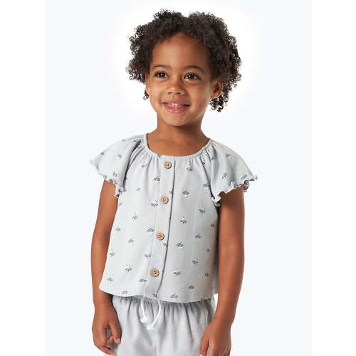 Modern Moments by Gerber Toddler Girl Organic Ruffled Short Sleeve Top, Sizes 12M-5T