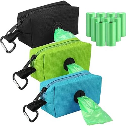 Dingion 3 Pack Diaper Bag Dispenser Set Diaper Trash Dispenser with 135 Counts Baby Disposal Trash Bags with Hook for Newborn Gift