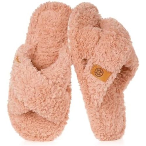 Dokela Fuzzy Open Toe Slippers for Kids Girls Boys House Slipper