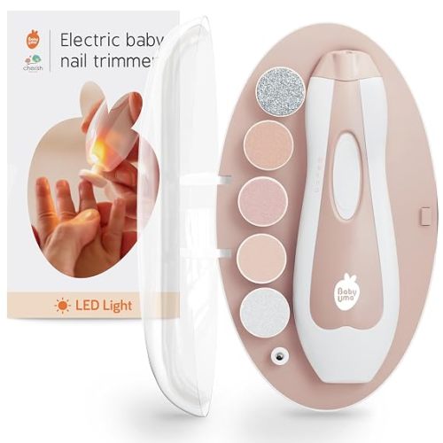 Cherish Baby Care LED Baby Nail Trimmer Electric - Safety Stop (Dusty Pink)