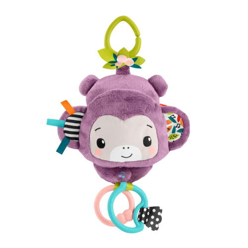 Fisher-Price On-the-Go Purple Monkey Plush Baby Stroller Sensory Toy for Newborns - Walmart.ca
