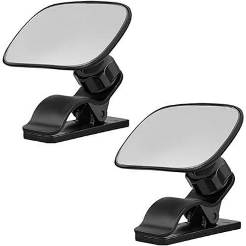 Car Mirror for Baby, 360° Adjustable Wide Angle Car Rear View Convex Mirror, Universal Baby Facing Rear HD Safety Back Seat Mirrors Clip on Sun Visor (2PCS)