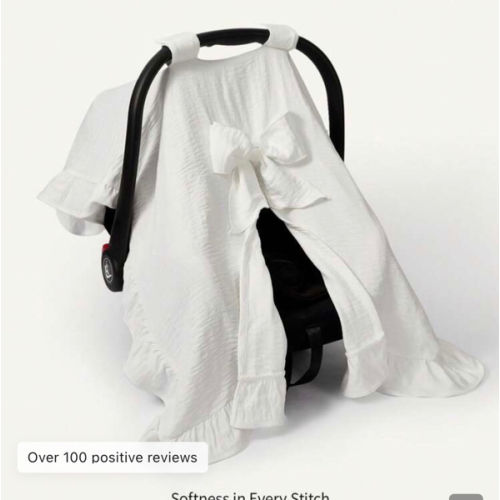 Cozy Pixies 1pc Stroller Cover, White Lace Bow Decor, Outdoor Sun Protection, , Anti-Mosquito, For Baby Stroller | SHEIN USA