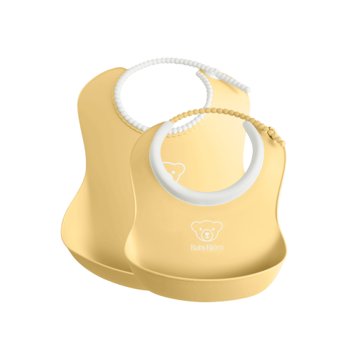 BabyBjörn Feeding Bib Set, 2-pack - Powder Yellow