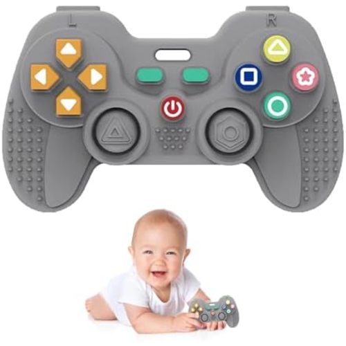 Hooku Silicone Teething Toys for Babies 0-6 Months, Teethers for Babies 6-12 Months, Remote Teether for Baby, Sensory Toys for Babies, Baby Chew Toys