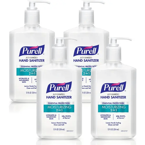 Purell 2in1 Moisturizing Advanced Hand Sanitizer Gel, 12 oz Pump Bottle (Pack of 4) - 3698-06-EC