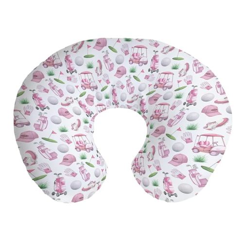 Golf Days Sports Golfing Nursing Pillow Covers Vintage Golf Cart Clubs Balls Stretchy Baby Nursing Covers for Breastfeeding Soft Pillows Slipcover for Newborn Baby Boys Girls