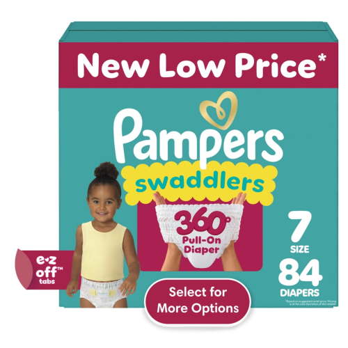 Pampers Swaddlers 360 Baby Diapers Size 7, 84 Count (Select for More Options)
