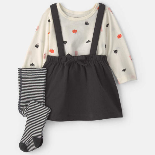 Baby Girl 3-Piece Halloween Long-Sleeve Dress Set - Black | Carter’s Oshkosh Canada