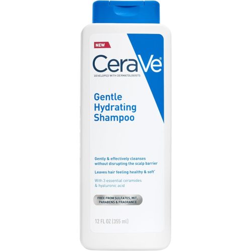 CeraVe Gentle Hydrating Shampoo, With Ceramides, Niacinamide & Hyaluronic Acid For Soft, Healthy Looking Hair & Scalp, Sulfate Free & Color Safe Shampoo, For All Hair Types, 12 Oz
