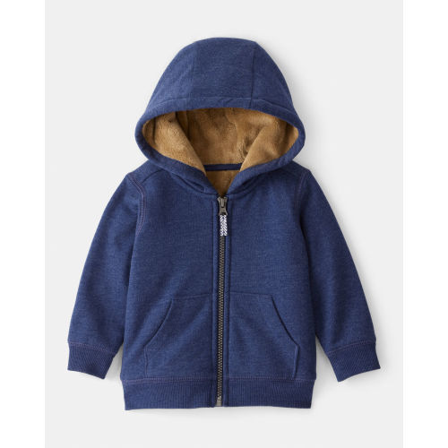 Baby Boy Long-Sleeve Hooded Zip-Up Jacket - Navy | Carter's