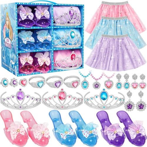 Princess Dress Up Toys & Jewelry Boutique, Girls Role Play Gift for 3+ Year Old Girl Toddler ​B-Day Party Favors