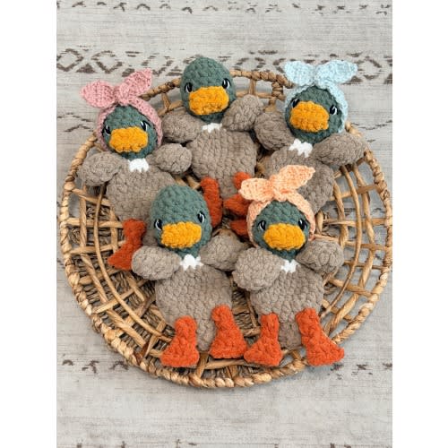 Crochet Mallard Duck Plush Lovey|Baby Duck snuggler|Woodland Nursery Gift