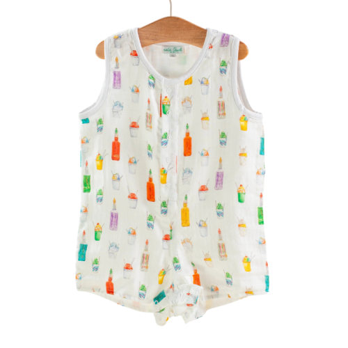 Sugar, Ice and Everything Nice Organic Muslin Shortall - ZukaBaby