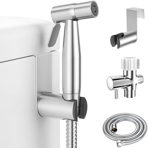 Handheld Bidet Sprayer for Toilet-Adjustable Water Pressure Jet Spray with Bidet Hose for Feminine Wash, Stainless Steel Muslim Shower Toilet Bidet Cloth Diaper Sprayer Set, Used for RV Toilets