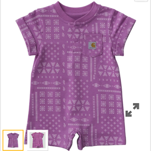 Girls' Short Sleeve French Terry Romper (Baby)