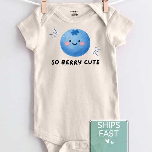So Berry Cute Blueberry Baby Onesie®, Blueberry Baby Bodysuit, Cute Fruit Baby Onesie®, Funny Newborn Gift, Fruit Baby Shower Gift
