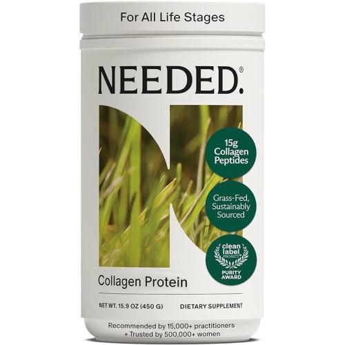 Needed. Hydrolyzed Collagen Protein Powder | Expert-Backed & Clean Sourced | Supports Skin, Hair, Joints | Grass-fed, Pasture-Raised, Hormone-Free | 1lb