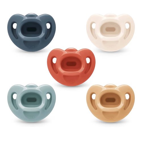 NUK Timeless Comfy Pacifier | 100% Silicone, One-Piece Design | BPA-Free, Gentle on Baby’s Skin | 5-Pack, for 0-6M