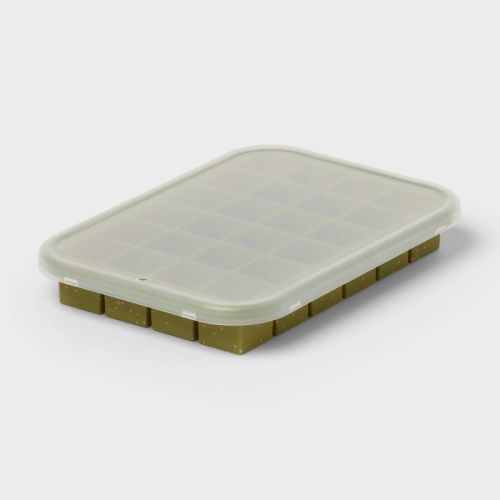 Silicone Ice Cube Tray with Lid Green Speckle - Room Essentials™