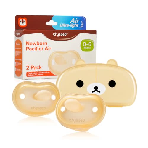 Thyseed Baby Pacifier, Ultra-Light One-Piece, BPA-Free, Classic 0-6 Months