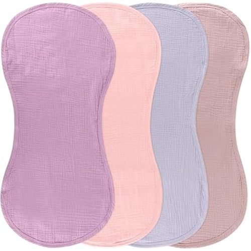 4-Pack Waterproof Changing Pad Liners | Fits Keekaroo Peanut Changer | Extra Thick, Ultra Soft & Absorbent | 2-Sided Reusable Diaper Mat | Machine Washable(Purple)