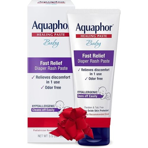 Aquaphor Baby Diaper Rash Paste - For Serious Diaper Rash and Flare-ups - 3.5 Oz. Tube