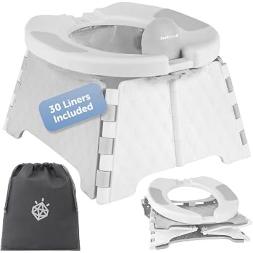Jool Baby Portable Potty Training Chair with Travel Bag and 30 Liners, Foldable, Indoor/Outdoor Use, Camping (Gray)