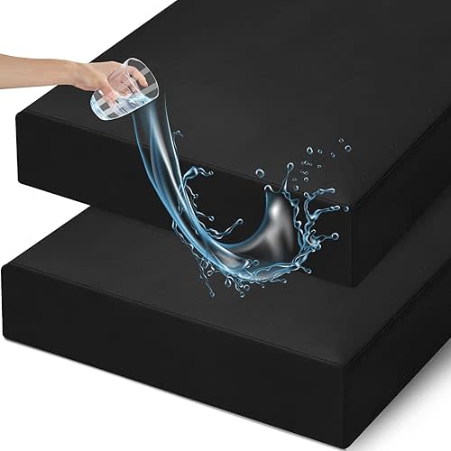 david's kids Waterproof Crib Sheets Fitted 2 Pack, Ultra Soft Breathable Crib Mattress Protector for Boys Girls Neutral, Fit Standard Crib Mattress and Toddler Mattresses, Black