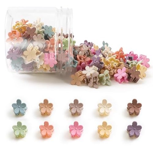 Mini Flower Hair Clips 100Pcs, Small Hair Clips Mini Claw Clips Cute Jaw Clips Hair Pins Hair Barrettes Hair Accessories for Women Girls Kids Teens