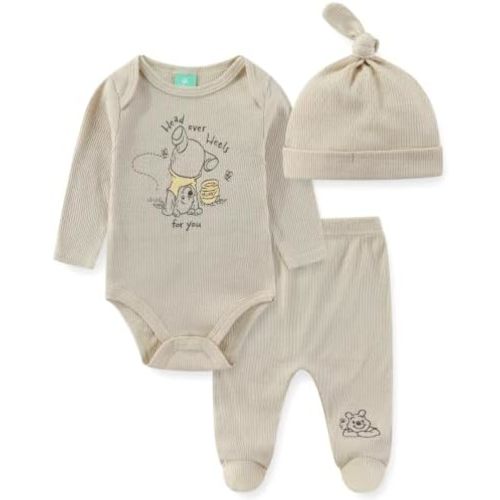 Disney Winnie the Pooh Baby Boys Bodysuit with Hat and Footed Pants Set