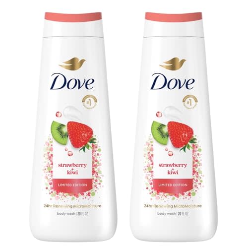 Dove Limited Edition Strawberry + Kiwi Body Wash, 24hr Renewing MicroMoisture, 20 Fl Oz, 2 Pack