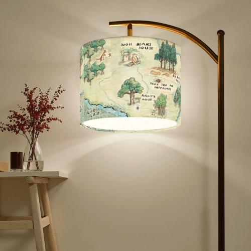 100 Acre Wood Nursery Lamp Winnie the Pooh Baby Shower Gift New Mom Present Floor Light Pooh Bear Lighting Neutral Room Decor Map Design
