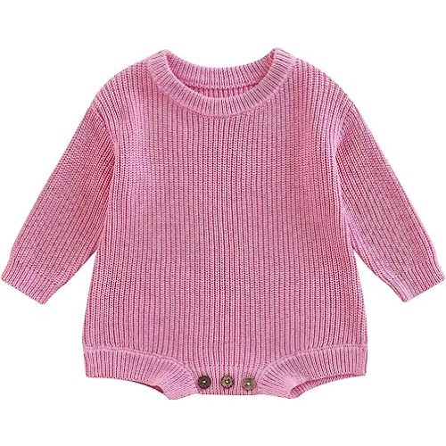 FYBITBO Baby Girl Boy Sweater Knit Oversized Pullover Sweatshirt Romper Onesie Warm Fall Winter Clothes Outfit Newborn
