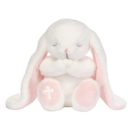 Lambs & Ivy Heaven Sent Baptism White Plush Bunny Stuffed Animal Toy | Precious is Super Cute, Made of Soft High Pile Minky, 12" Total Length, Ears are 9.5" Long