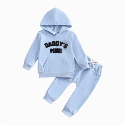 Towmus Toddler Baby Boy Clothes Fall Winter Outfits Embroidery Daddy's Mini Hoodie Sweatshirt & Joggers Pant Set