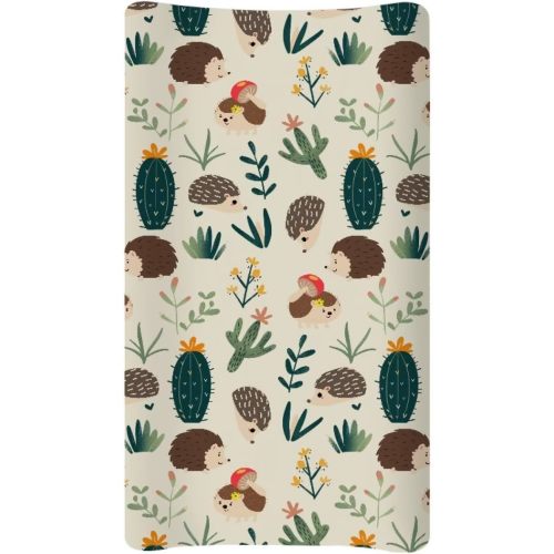 Hedgehog Changing Pad Cover Breathable Stretchy Universal Tray Table Mat Washable Lightweight Waterproof Nursery Pad Change Cover