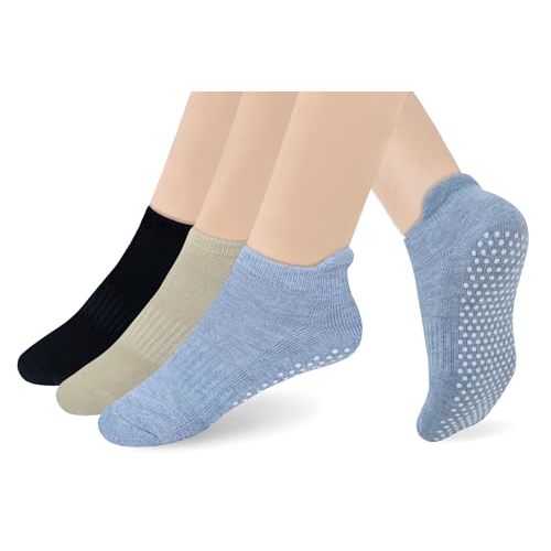 RATIVE Anti Slip Non Skid Barre Yoga Hospital Pilates Socks with Grips for Women Men