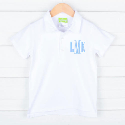White Knit Polo Shirt