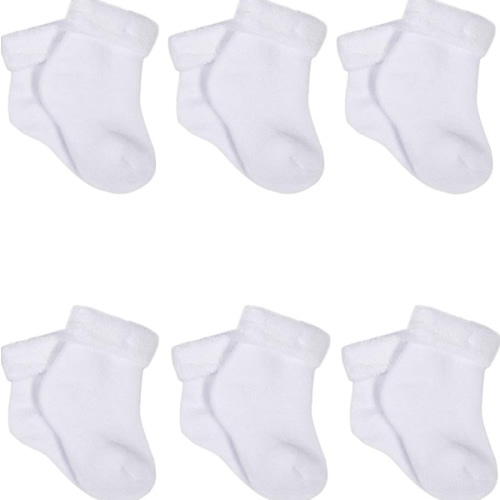 6-Pack White Terry Socks