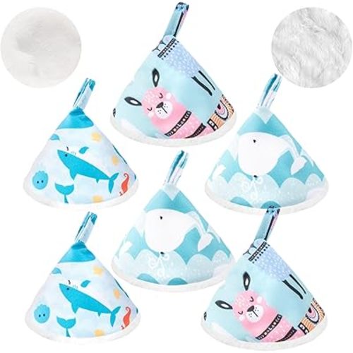 6 Pcs Pee Covers for Baby Boys, Strong Water Absorption Reusable Flannel Peepeeteepe Baby Boy with Hanging Loop, Strong Absorbent Pee Shield Pee Tent for Diaper Changes (6Pcs-Blue)