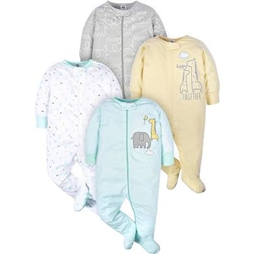 Gerber Baby Girls 4-Pack Sleep 'N Play Footie