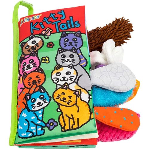 Zocita Baby Soft Animal Tails Activity Cloth Book with Crinkle Fabric, Kitty Tails