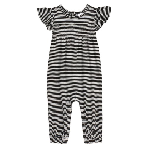 Stripe Flutter Sleeve Romper