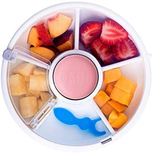 GoBe Kids Snack Spinner - Reusable Snack Container with 5 Compartment Dispenser and Lid | BPA and PVC Free | Dishwasher Safe | No Spill, Leakproof | for Toddlers, Babies, Home, Travel
