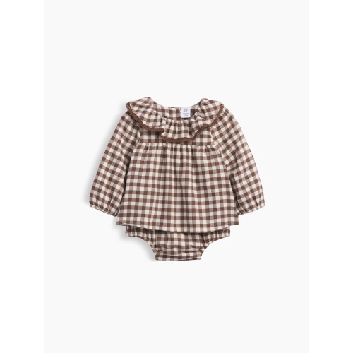 Baby Gingham Flannel Bodysuit Dress