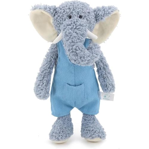 16" Soft Blue Elephant Stuffed Animals for Boys and Girls,Cuddly Knitted Dressed Stuffed Elephant Plush Toys for Newborn Babies and Kids,Great Gifts on Birthday,Christmas,Machine Washable