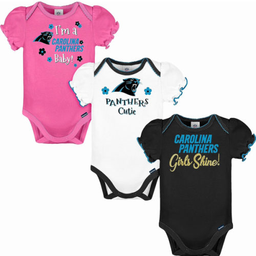 Gerber NFL Baby Girls 3-Pack Short Sleeve Onesie Bodysuit
