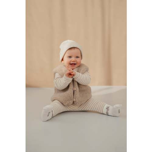 MERINO TEDDY VEST BEIGE